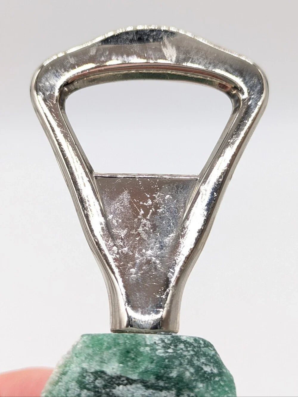 Raw Jadeite Silver Metal Bottle Opener